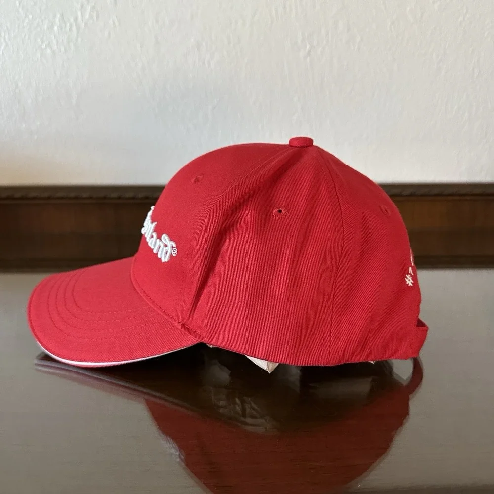 Little Switzerland‎ Hat #1 Jeweler Caribbean Embroidered Red Slideback Cap Hat